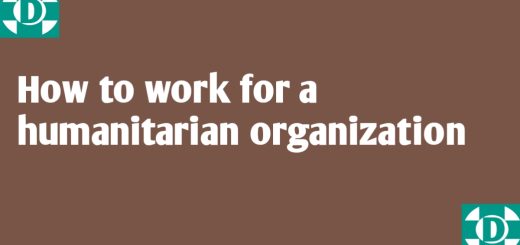 How to work for a humanitarian organization